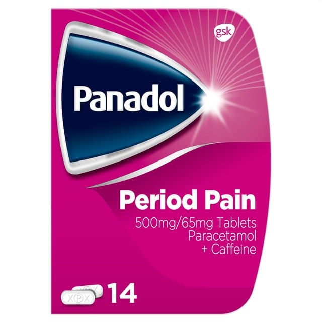 Panadol Period Pain 500mg Paracetamol Caffeine Pain Relief Tablets