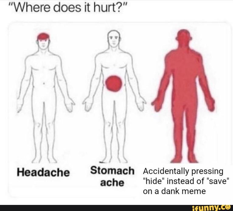 " Where does it hurt?"  Headache Stomach Accidentally pressing
